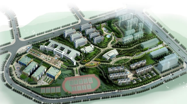 四川省張瀾職業(yè)技術(shù)學(xué)校瀠溪校區(qū)鳥瞰圖