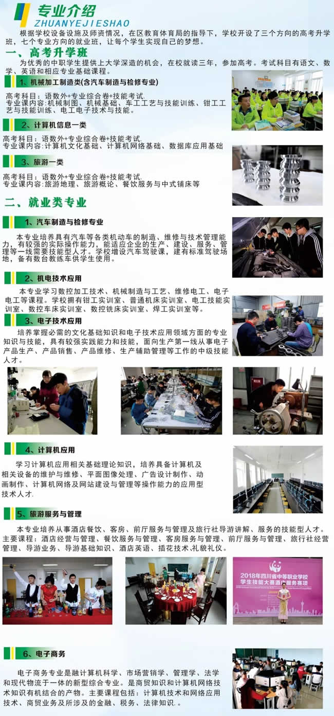 綿陽(yáng)市安州區(qū)高級(jí)職業(yè)中學(xué)（安縣職業(yè)中專學(xué)校）專業(yè)介紹