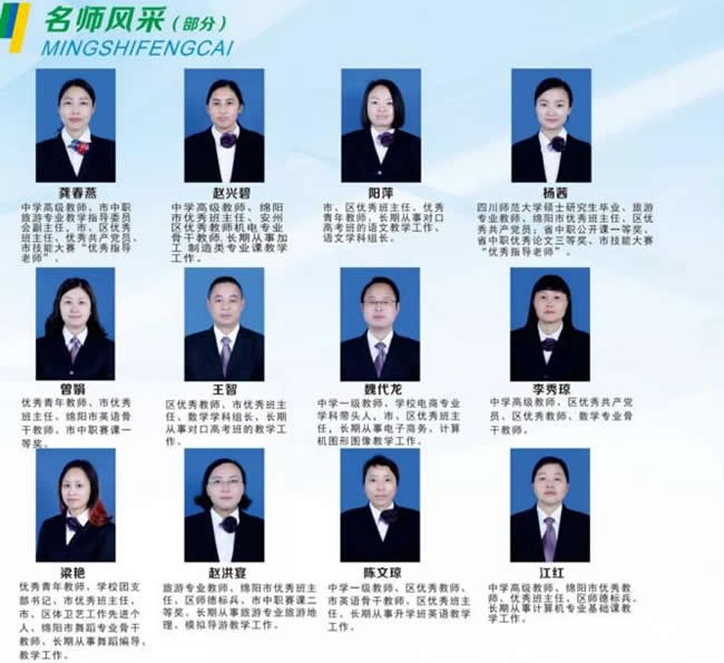 綿陽(yáng)市安州區(qū)高級(jí)職業(yè)中學(xué)（安縣職業(yè)中專學(xué)校）名師風(fēng)采