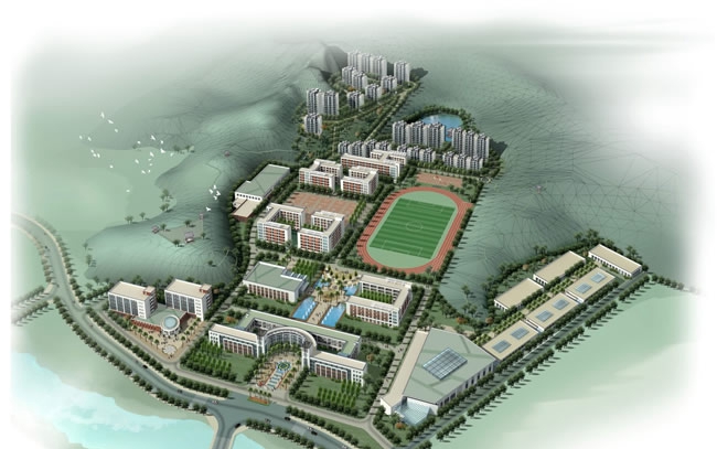 四川省張瀾職業(yè)技術(shù)學(xué)校多扶校區(qū)鳥(niǎo)瞰圖