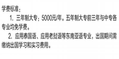 西雙版納衛(wèi)生學(xué)校收費(fèi)標(biāo)準(zhǔn)