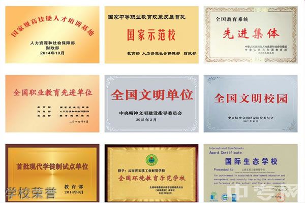 云南省玉溪工業(yè)財貿學校學校榮譽